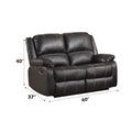 Zuriel Motion Loveseat, Black Synthetic Leather Lv52286 Black Upholstered