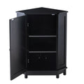 Black Bathroom Cabinet Triangle Corner Storage Cabinet With Adjustable Shelf Modern Style Mdf Board Black Mdf