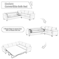 Arrived Sleeper Sofa, 2 In 1 Pull Out Couch Bed,6 Seater Sofa Bed, L Shaped Sleeper Sectional Sofa Couch,Riveted Sofa,104'' Large Combined Sofa Bed In Living Room, Dark Gray Gray Polyester Wood Primary Living Space Medium Soft Cushion Back Modern