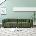 102 Inch Green Teddy Fleece Sofa With Two Throw Pillows In Living Room Bedroom Apartment Sofa Supported By Hardware Feet Green Polyester Blend 4 Seat