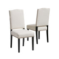 Madison Kd Stud Dining Chair Beige Fabric