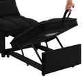 4 In1 Multi Function Single Sofa Bed With Storage Pockets,Tufted Single Pull Out Sofa Bed With Adjustable Backrest And Pillows ,Convertible Chaise Lounge,Black Black Velvet Metal Primary Living Space Medium Soft American Design Armless Foam Velvet 1 Seat