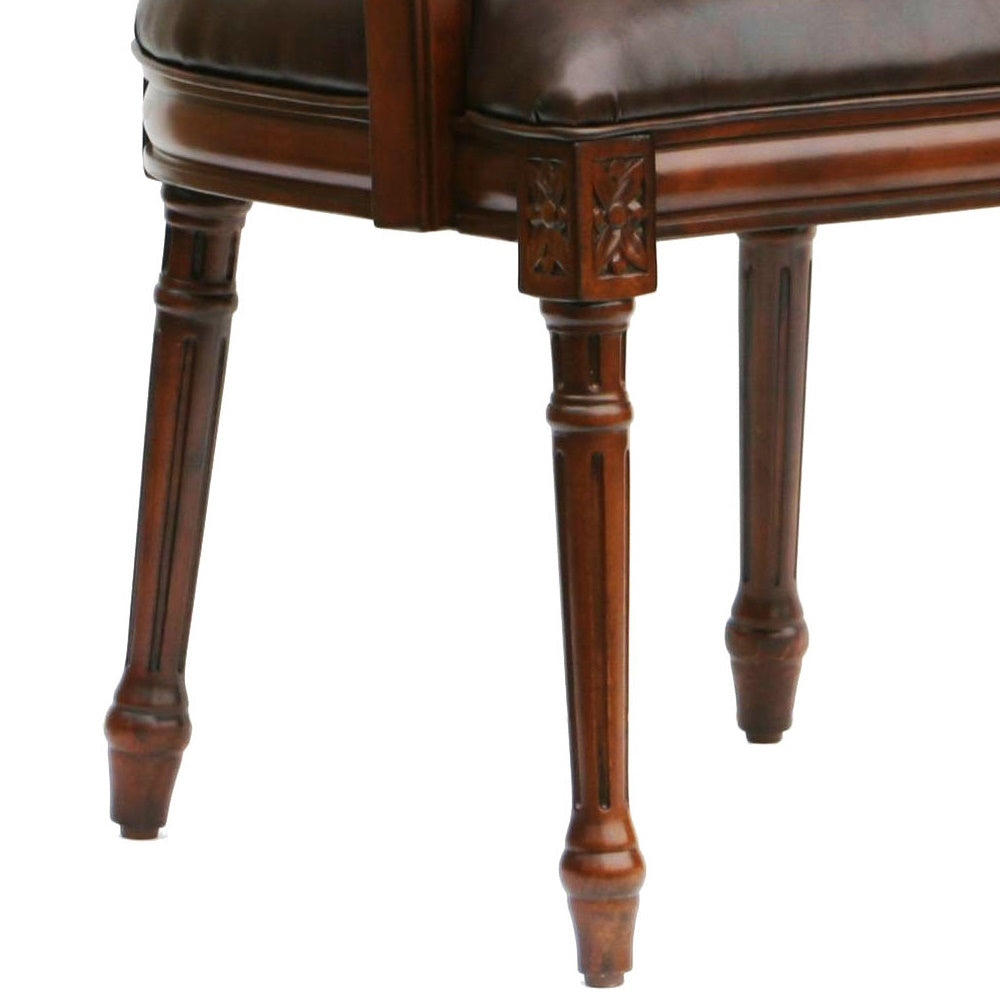 Benard Leather Chair Brown Foam Faux Leather
