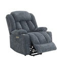 Blue Power Lift Recliner With Heating And Massage Blue Chenille Power Remote Metal Primary Living Space Tight Back Push Button Pillow Top Arms Chenille