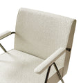 Fx P91 Wt Sofa Chair Modern White Accent Chair With Metal Frame Stylish Upholstered Single Sofa, Perfect For Living Room, Bedroom, And Office Decor Temu Suitable White Linen