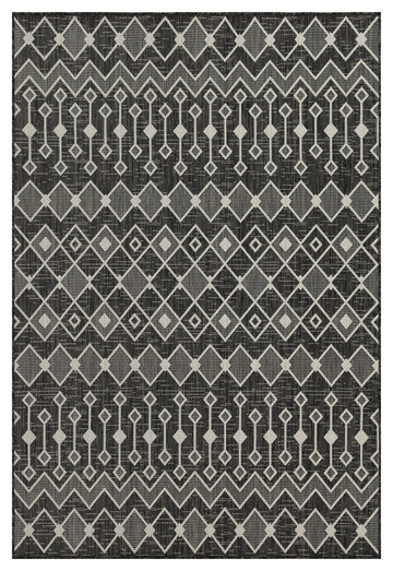 Sunshine Gc Har2020 Anthracite 5 Ft. 3 In. X 7 Ft. 3 In. Indoor Outdoor Area Rug Anthracite Polyester Polypropylene