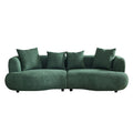 102.36 Inch Mid Century Modern Sectional Curved Sofa Couch, Comfy Sofa For Living Room,Upholstered 4 Seat Sofa Boucle Fabric Cream Style Couch For Apartment,Green Green Boucle 4 Seat