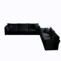 3 Piece Sofa Set Oversized Sofa Comfy Sofa Couch, 2 Pieces Of 2 Seater And 1 Piece Of 3 Seater Sofa For Living Room, Deep Seat Sofa Black Chenille Black Chenille 7 Seat