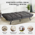 Futon Sofa Bed With Adjustable Backrests Sleeper Couch With Adjustable Armrests Convertible Sofa Couch Bed For Small Space Apartment Living Room Grey Grey Polyester