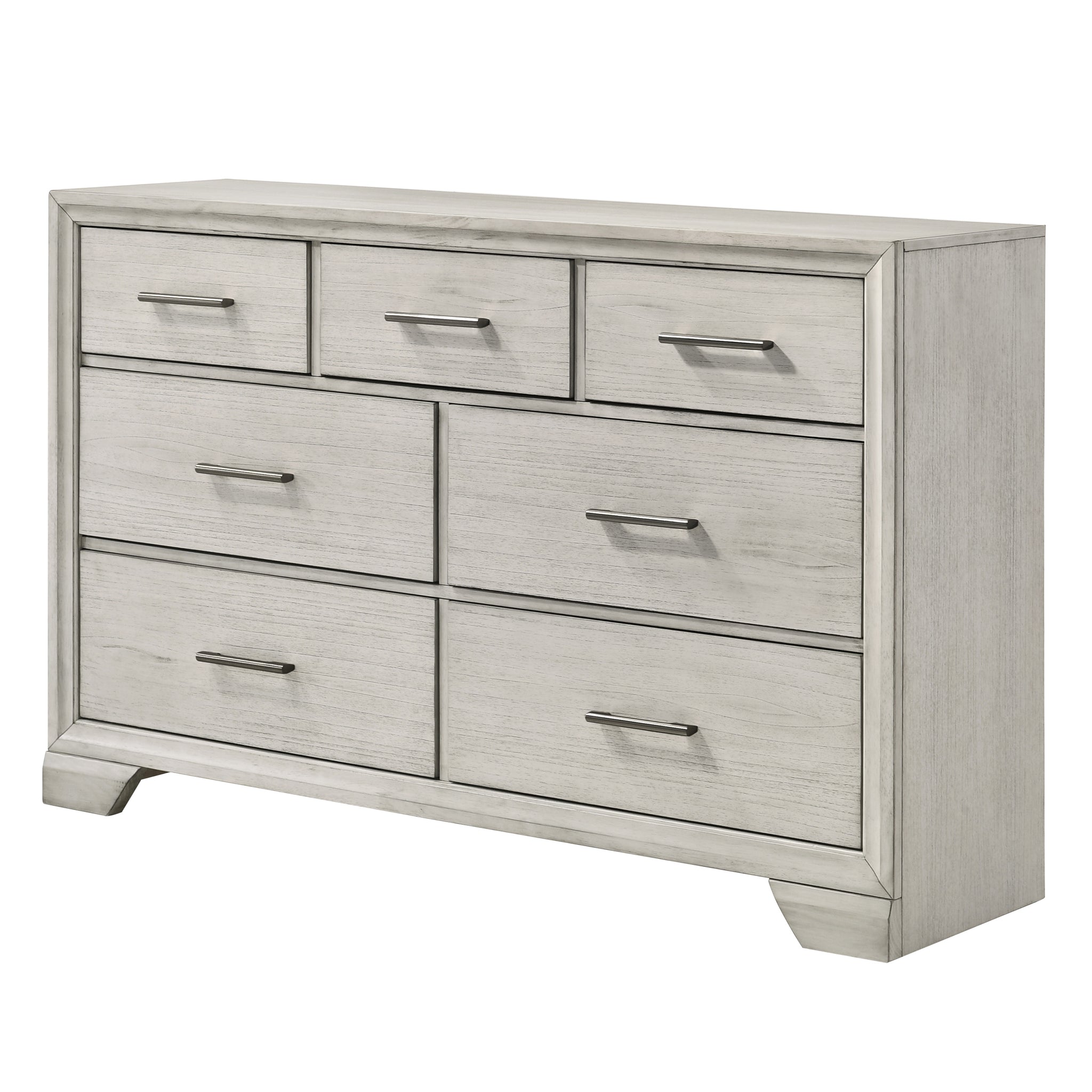 1Pc Contemporary Style Storage Drawers Dresser Bedroom Solid Wood Wooden Furniture White Mist Finish Antique White Bedroom Contemporary Solid Wood