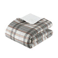 4 Piece Plaid Comforter Set Twin Multicolor Polyester