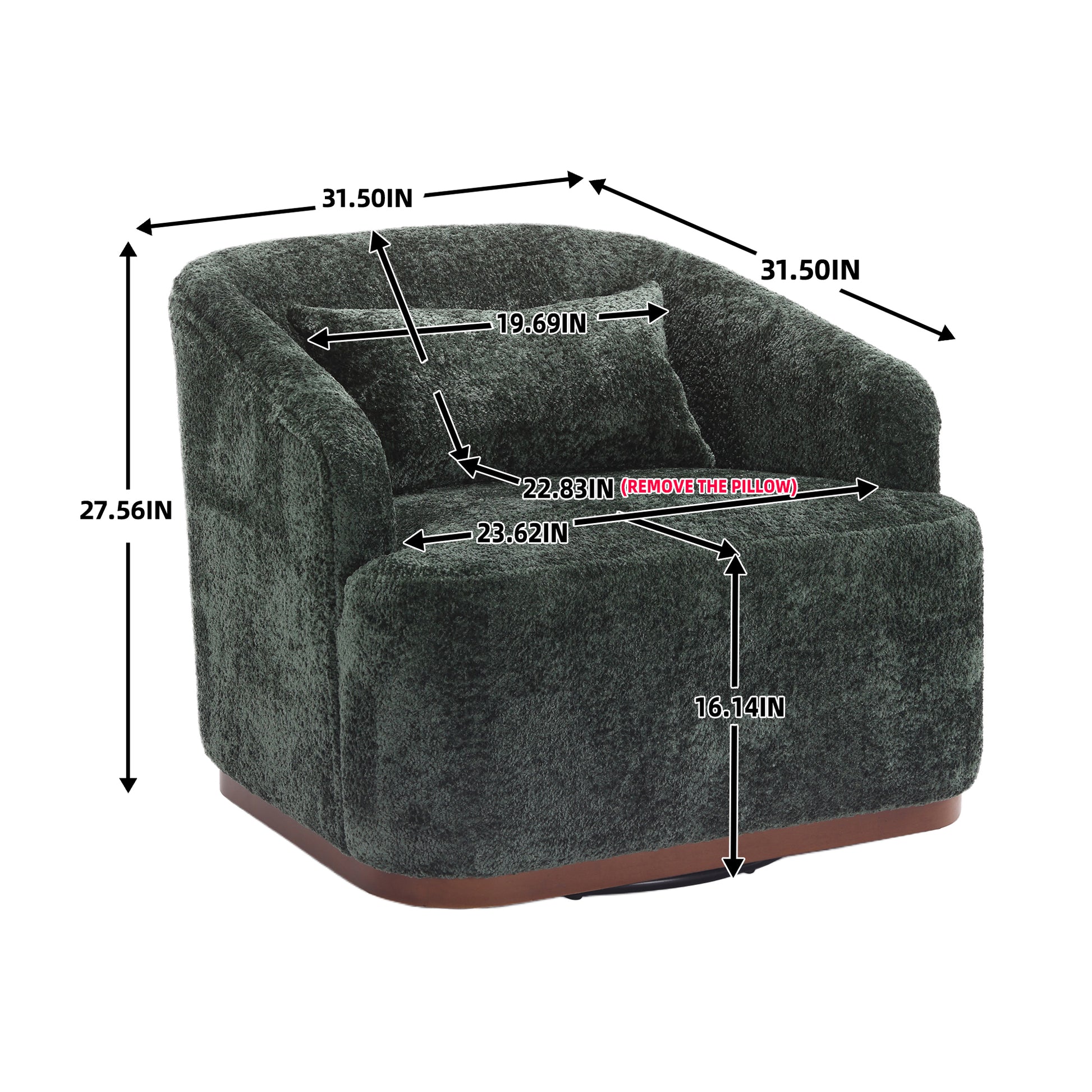 Coolmore Swivel Barrel Chair, Comfy Round Accent Sofa Chair For Living Room, 360 Degree Swivel Barrel Club Chair, Leisure Arm Chair For Nursery, Hotel, Bedroom, Office, Lounge Emerald Emerald Primary Living Space Foam Chenille