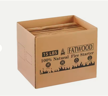 15 Lbs Fatwood Fire Starter Sticks With Wooden Box, 100% Natural Kindling Wood, Pine Firewood Firestarter For Campfire, Stove, Fireplace, Bonfires, Grill Natural Wood