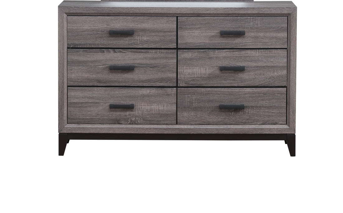 Mirage Foil Grey Dresser Black Gray Rubber Wood