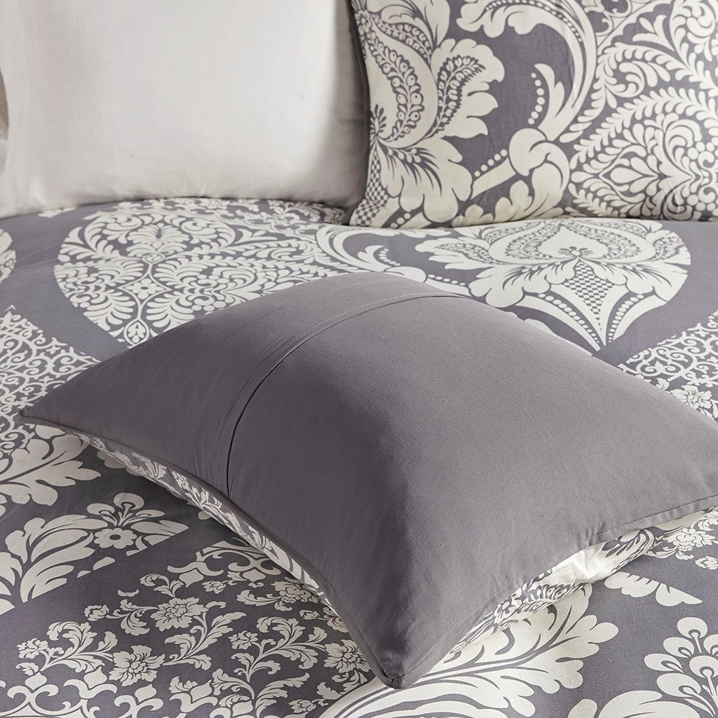 6 Piece Printed Duvet Cover Set Queen Multicolor Polyester