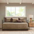 6 Piece Reversible Daybed Cover Set Brown Daybed Brown Microfiber