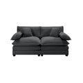Armless Deep Seating 2 Seater Corduroy Sofa, Can Be Combined With Alternative Armrests And Single Armless Sofas ,Grey Corduroy Fabric Grey Corduroy 2 Seat