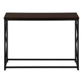 Accent Table, Console, Entryway, Narrow, Sofa, Living Room, Bedroom, Brown Laminate, Black Metal, Contemporary, Modern Espresso Metal