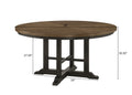 Brown Gray Finish Round Table Top Upholstered Seats Chair Wooden Dining Room Furniture 7Pc Set Solid Wood Wood Wood Grey Brown Gray Seats 4 Wood Dining Room Traditional,Vintage Rectangular Round Dining Table With Chair Wood