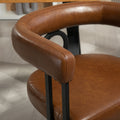 Coolmore Contemporary Designed Pu Fabric Upholstered Accent Dining Chair Barrel Side Chairs Kitchen Armchair For Living Room Set Of 2 Dark Brown Pu Dark Brown Foam Pu Leather