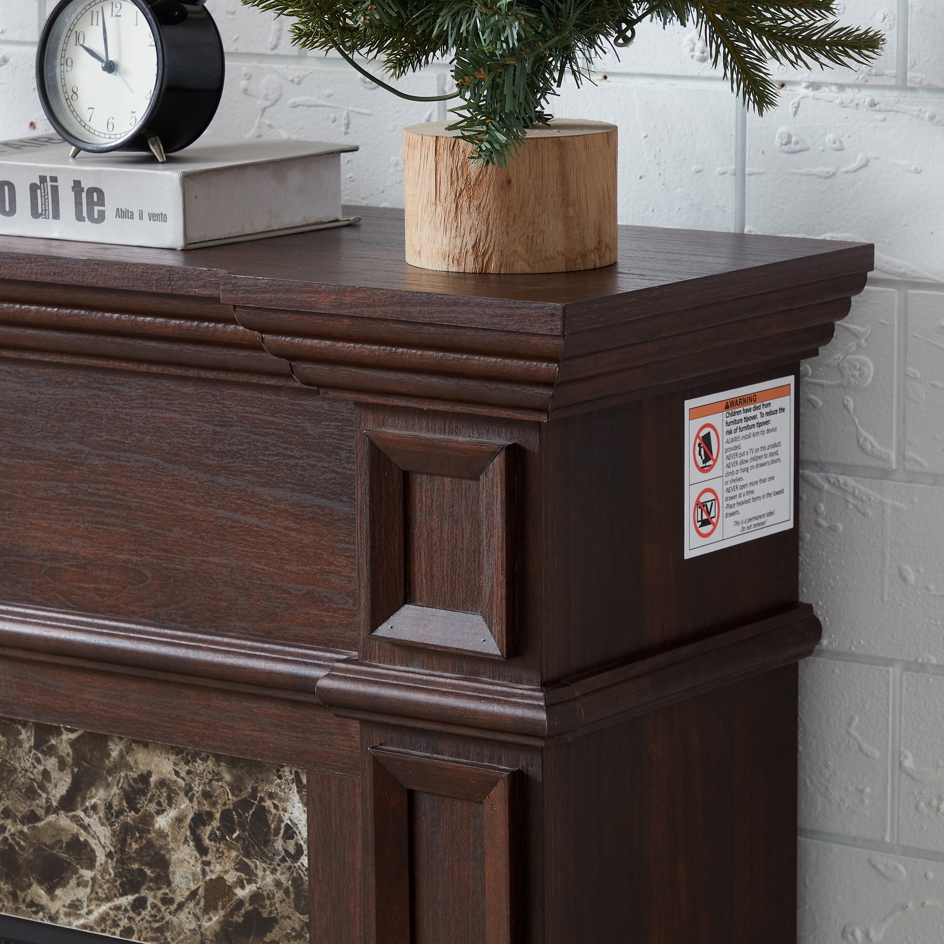 Only Mantel Not Included 23" Fireplace Cherry, 45.6"W*11.8"D*40"H Cherry Mdf