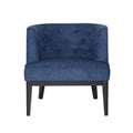 Accent Chair Navy Blue Wood Fabric