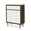 Nordic 4 Drawer Chest Walnut Mdf