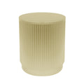 Golden Round Side Table With Vertical Stripes Gold Iron