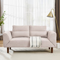 Convertible Futon Sofa Bed, Comfy Loveseat Sleeper Sofa With Adjustable Armrest, Strengthen Wood, Thick Padded Cushion, Small 2 Seater Couch For Living Room, Bedroom, Pink Pink Foam 2 Seat