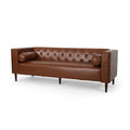 3 Seater Sofa Light Brown Pu