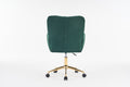 005 Teddy Fabric 360 Swivel Home Office Chair With Gold Metal Base And Universal Wheels,Green Solid Green Office Sponge Wipe Clean Modern Office Chairs Tufted Back Foam Swivel Teddy