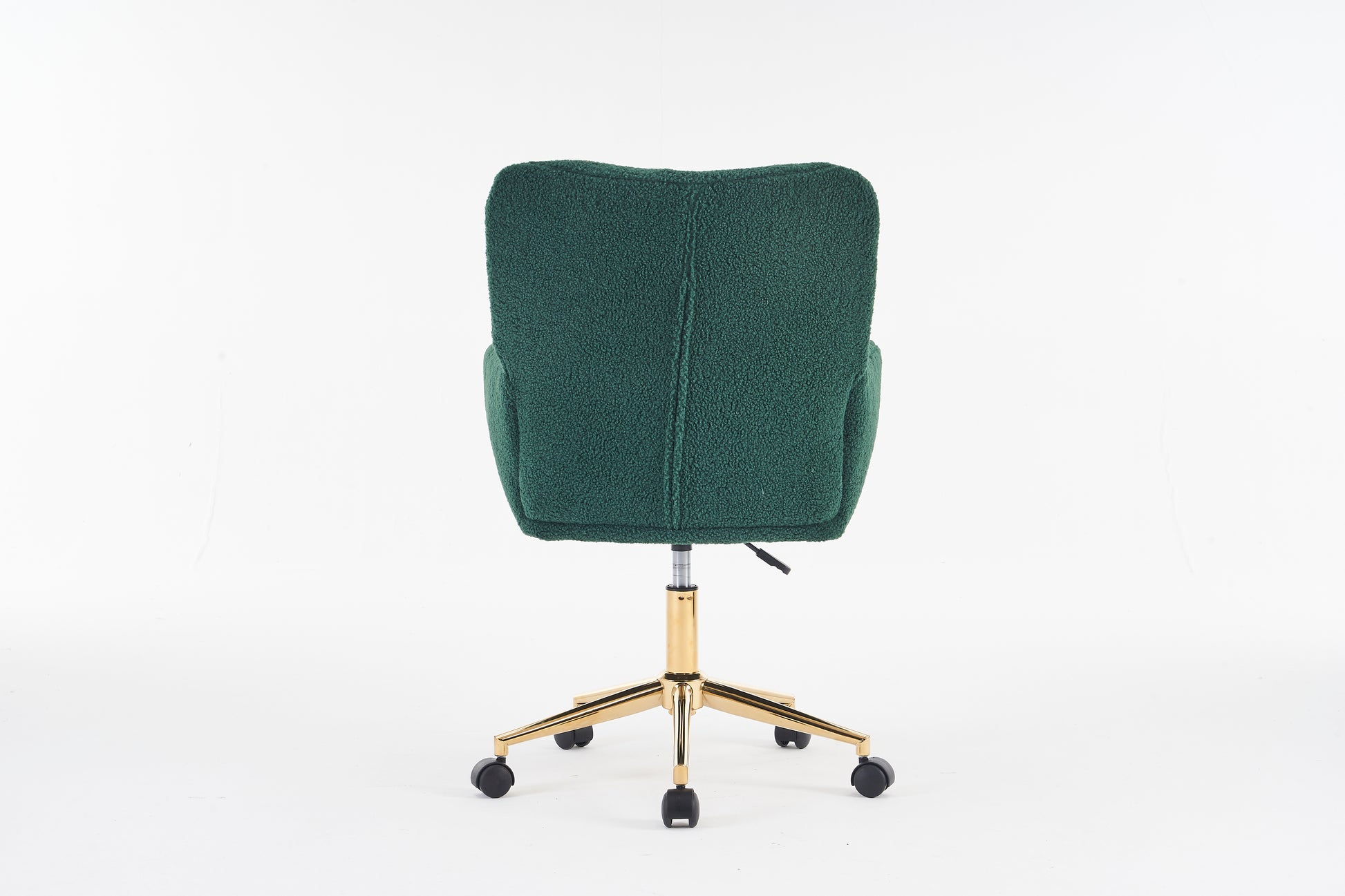 005 Teddy Fabric 360 Swivel Home Office Chair With Gold Metal Base And Universal Wheels,Green Solid Green Office Sponge Wipe Clean Modern Office Chairs Tufted Back Foam Swivel Teddy