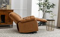 Massage Recliner Chair Electric Power Lift Recliner Chairs With Heat, Vibration, Side Pocket For Living Room, Bedroom, Light Brown Light Brown Velvet