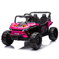 24V Kids Ride On Utv,Electric Toy For Kids W Parents Remote Control,Four Wheel Suspension,Low Start,Adjustable Speed,Multimedia Player,Early Education,Bluetooth,Rear Storage Space For Kids Aged 3 . Pink 50 99 Lbs Polypropylene