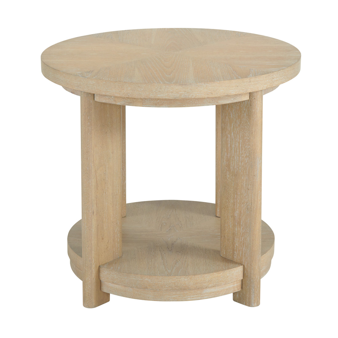 C Tan Round Accent Table Tan Solid Wood