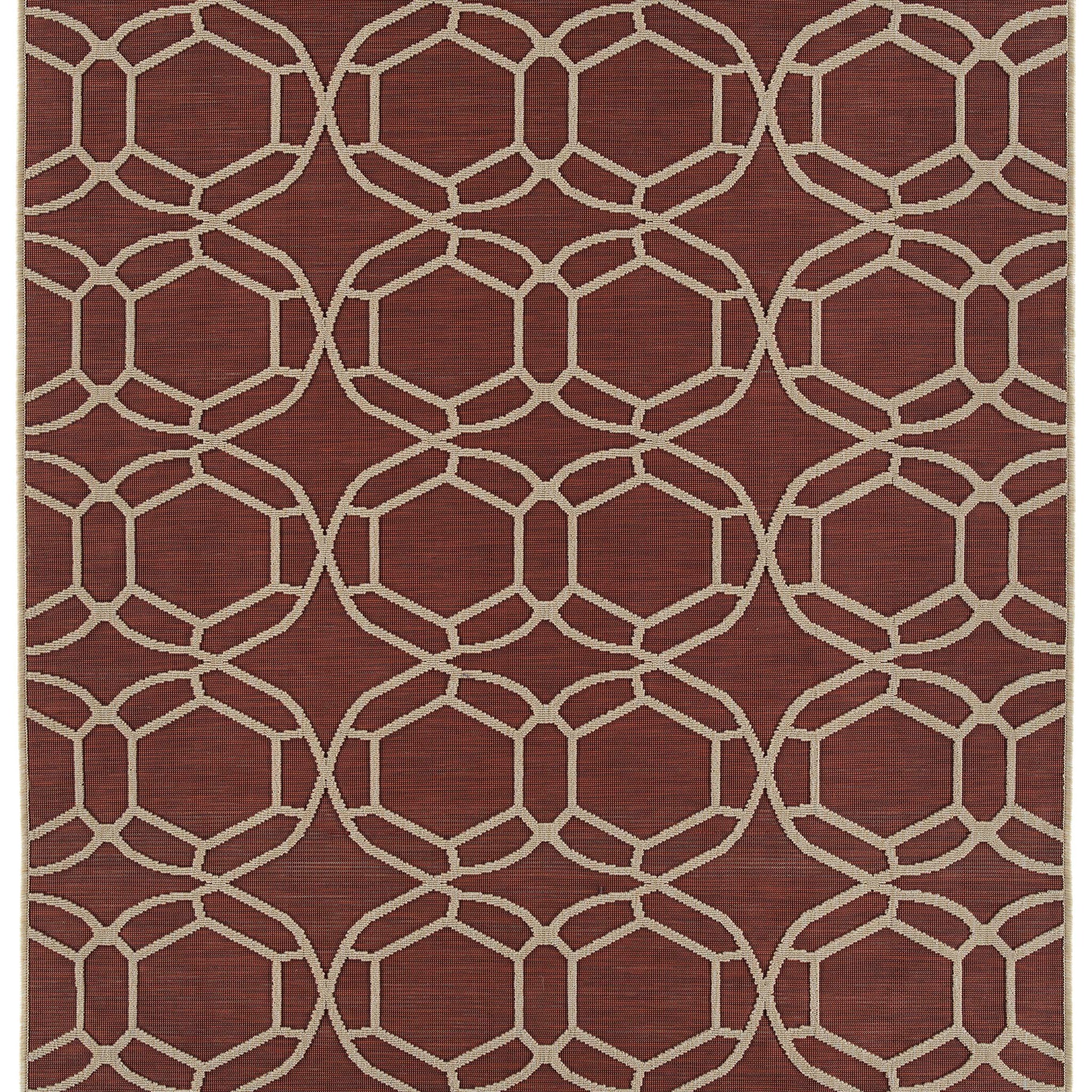 Contemporary, Transitional, Geometric, Textured, High Low Cut & Loop 2' X 3' Rectangle Throw Rug Red Polypropylene