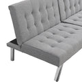 Wood Frame, Stainless Leg, Futon, Sofa Bed Grey Grey Fabric 2 Seat