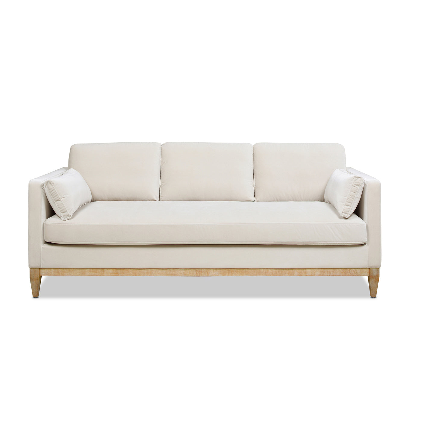 Knox 84" Modern Farmhouse Sofa, French Beige Performance Velvet Beige Wood Foam Velvet 3 Seat