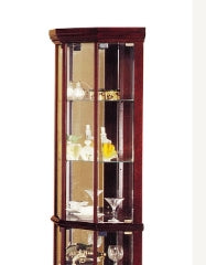 Huxley Cherry Finish Curio Cabinet Corner Cherry Synthetic Wood