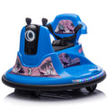 12V Kids Ride On Bumper Car W Parents Control,Rotate 360 Degrees,Two Handed Switch For Direction Control,Bumper Strip,Light Belt,Mp3 Music,Bluetooth,Provide A Speed Of 0.75Mph For Kids Of 2 5 Blue