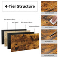 5 Piece Kitchen Counter Height Table Set, Bar Table With 4 Stools Brown Seats 4 Mdf