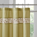 Faux Silk Embroidered Floral Shower Curtain Multicolor Polyester