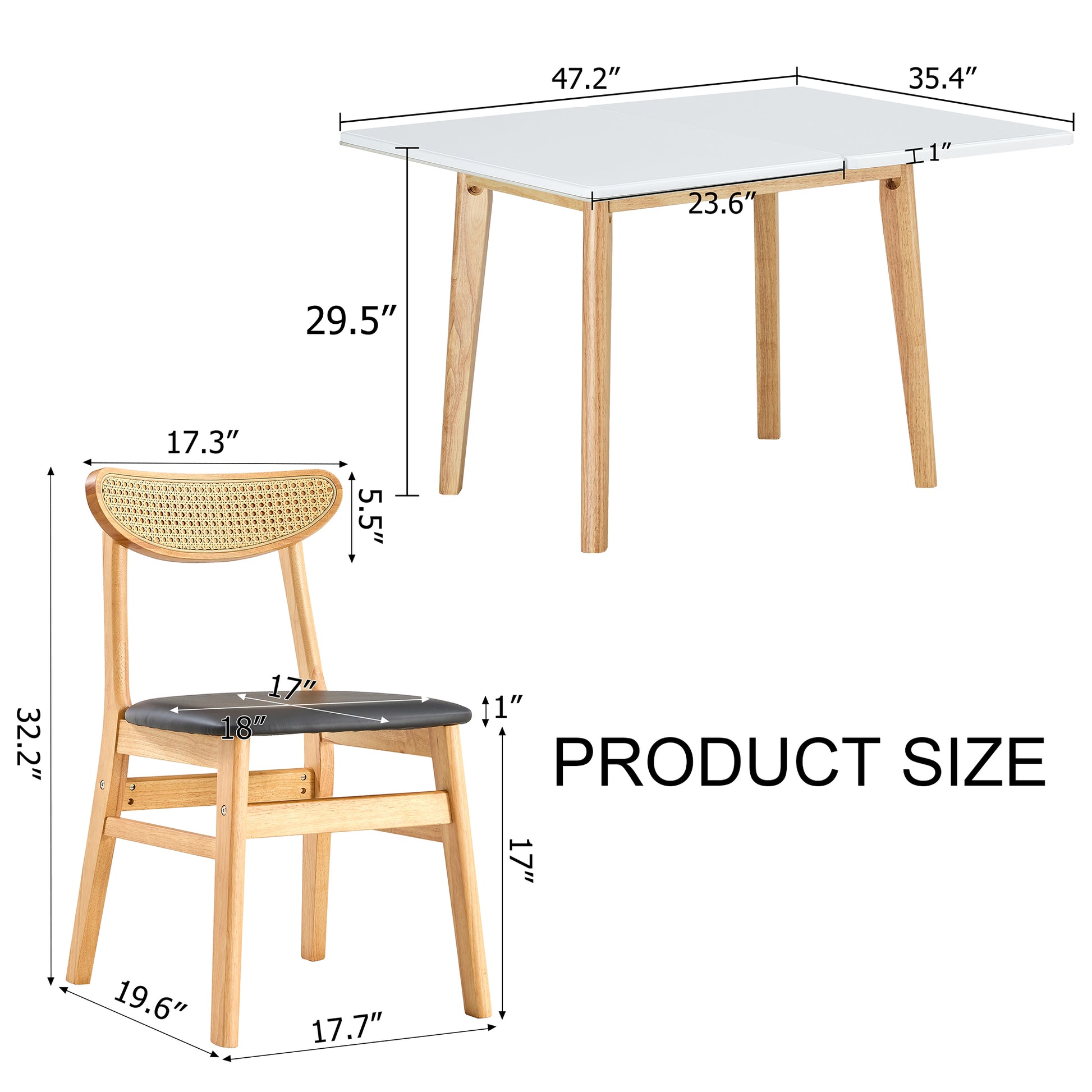 Table And Chair Set. White Sintered Stone Tabletop, Rubberwood Legs, Foldable Computer Desk, Foldable Desk. Solid Wood Dining Chair With Small Curved Backrest And Pu Cushions. Zd 1545 Dx 2361 Wood Seats 4 Wood