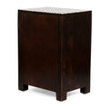 Wooden 3 Drawer Bone Fitted Nightstand Black Dark Walnut Wood