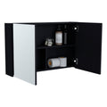 Medicine Cabinet Mansfield, Bathroom, Black Black Particle Board Engineered Wood