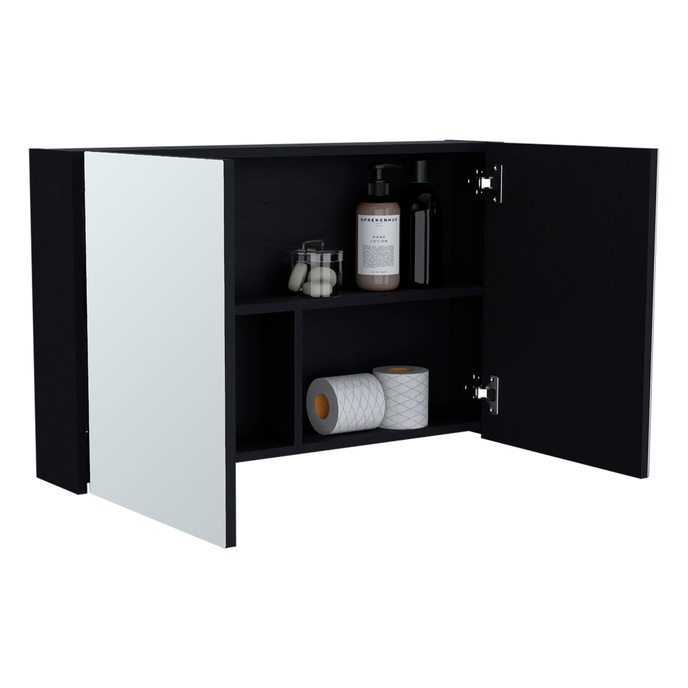 Medicine Cabinet Mansfield, Bathroom, Black Black Particle Board Engineered Wood