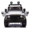 Licensed 2015 Land Rover Defender 90,24V Kids Ride On Xxl Car W Parents Control,2Wd,Four Wheel Suspension,Bluetooth,Mp3,Music,Power Display,Led Lights,Speeds 1.86 3.11Mph For Kids 3 7. White Polypropylene