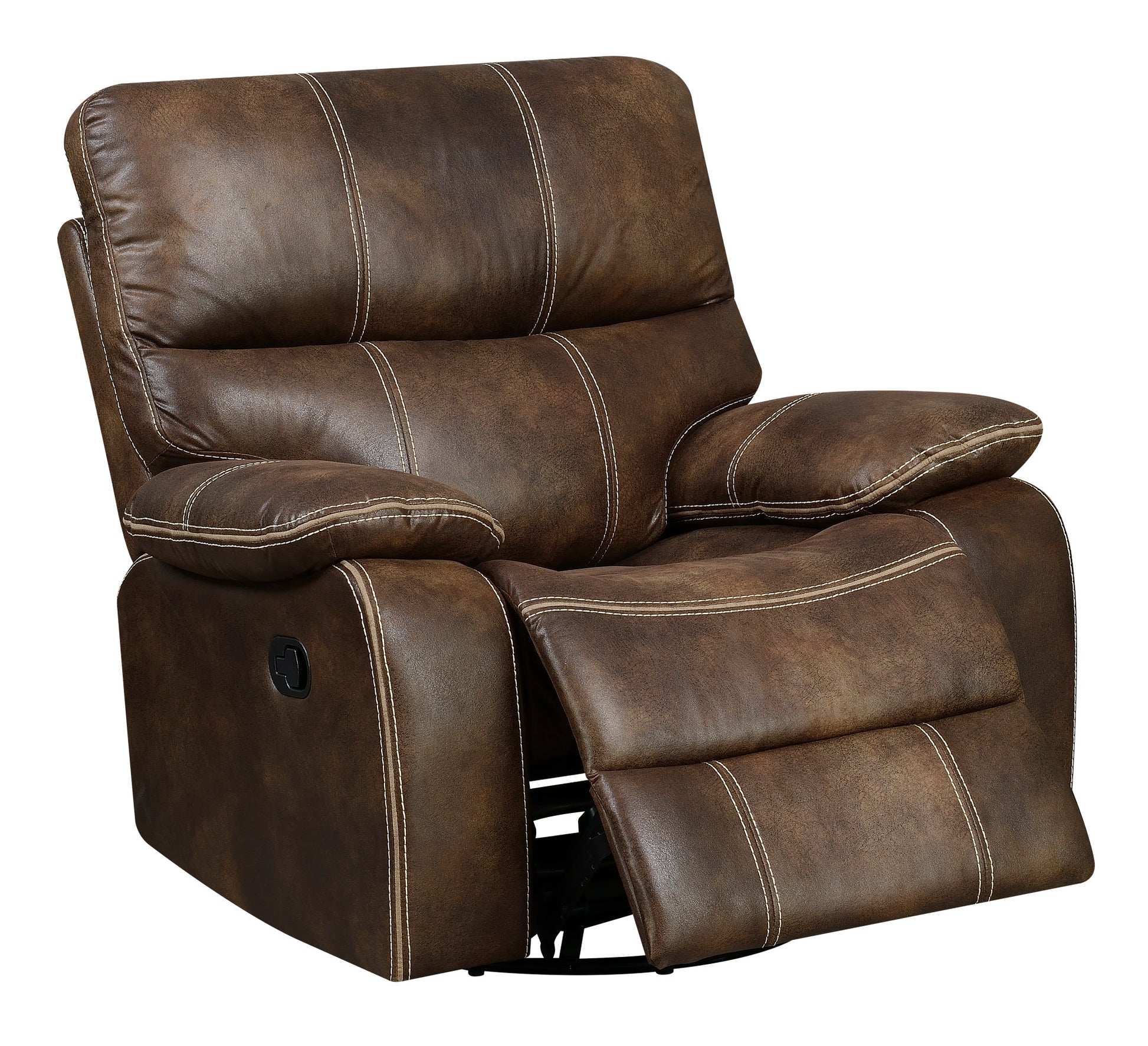 Hooper Brown Swivel Gliding Recliner Brown Foam Engineered Wood