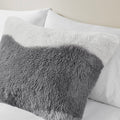 Ombre Shaggy Faux Fur Comforter Set Twin Multicolor Polyester