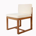 Patio Dining Chairs Set Of 2 Teak Beige Acacia Wood